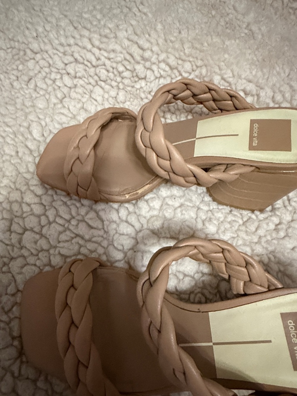 Dolce Vita Braided Double-Strap Heeled Sandals in Taupe - Picture 5 of 7